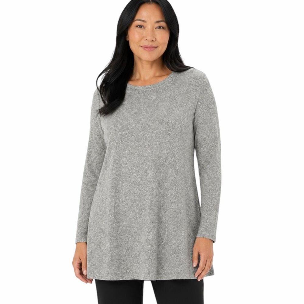 EILEEN FISHER Women’s Gray Long Sleeve Tunic Top Size Small